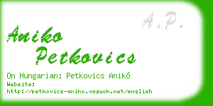 aniko petkovics business card