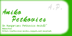 aniko petkovics business card
